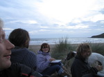 SX15744 Eating fish and chips at sunset on Saunton beach.jpg